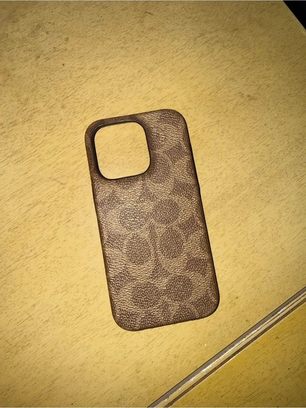 Coach Signature Monogram Brown Phone Case